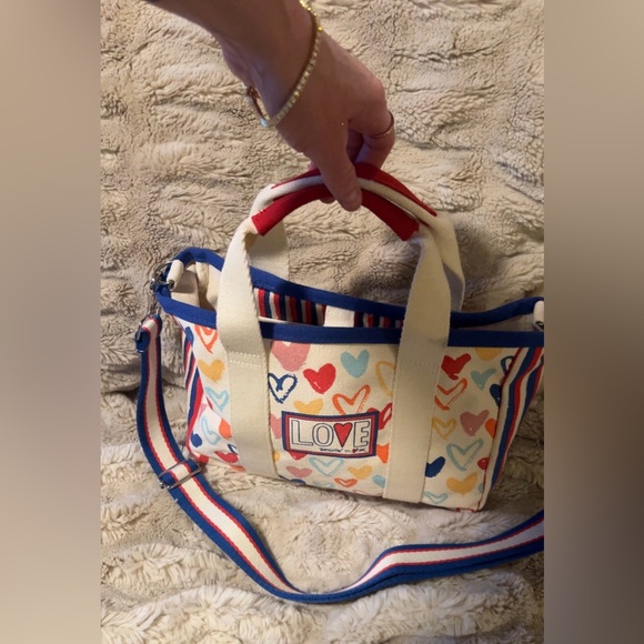 NEW | Brighton | Women’s ‘Love ‘ Multicolor Heart Tote Handbag - Picture 6 of 13